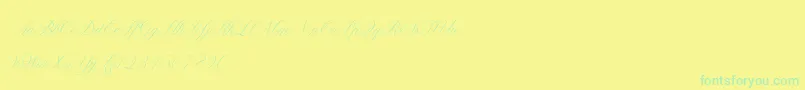 fuente ClaudyaDemo – Fuentes Verdes Sobre Fondo Amarillo