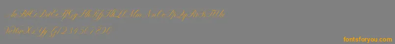 フォントClaudyaDemo – オレンジの文字は灰色の背景にあります。