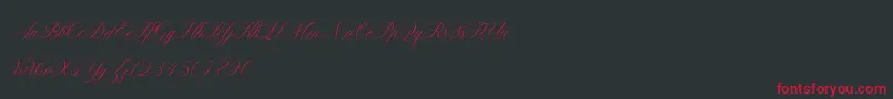 フォントClaudyaDemo – 黒い背景に赤い文字