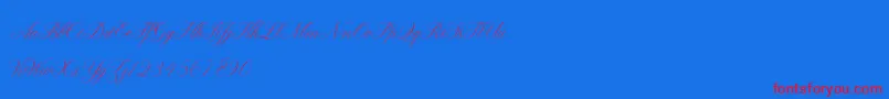 ClaudyaDemo-Schriftart – Rote Schriften auf blauem Hintergrund