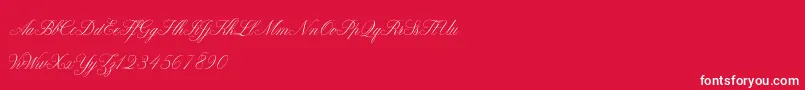 Шрифт ClaudyaDemo – белые шрифты на красном фоне
