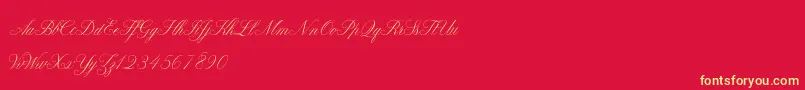 ClaudyaDemo Font – Yellow Fonts on Red Background