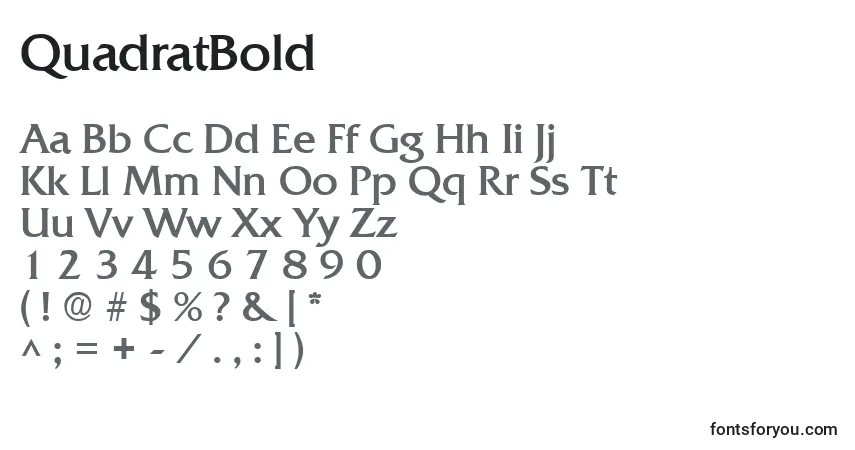 Fuente QuadratBold - alfabeto, números, caracteres especiales