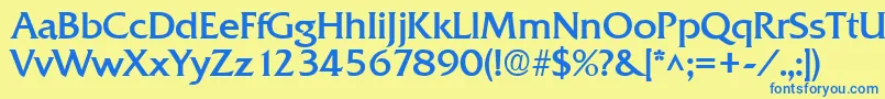 QuadratBold Font – Blue Fonts on Yellow Background