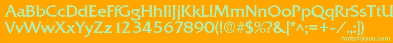 QuadratBold Font – Green Fonts on Orange Background