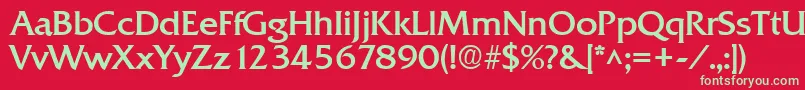 フォントQuadratBold – 赤い背景に緑の文字