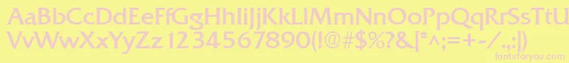 Police QuadratBold – polices roses sur fond jaune