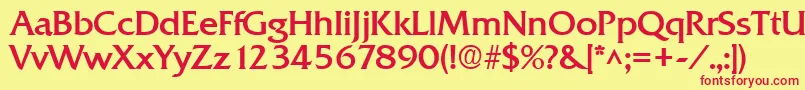 QuadratBold Font – Red Fonts on Yellow Background