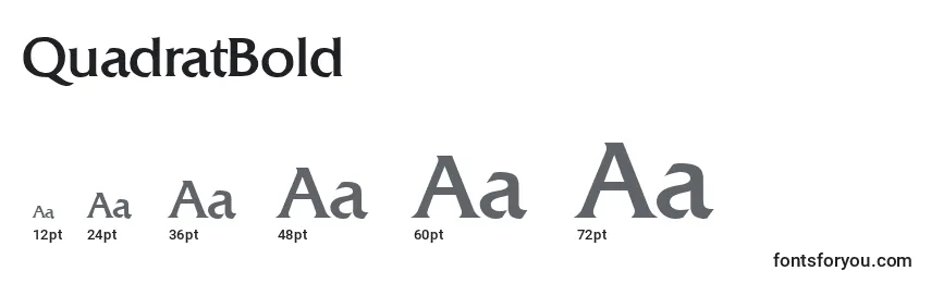 Размеры шрифта QuadratBold