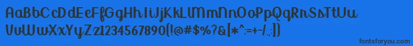 BmdUptownMarketUpright-Schriftart – Schwarze Schriften auf blauem Hintergrund