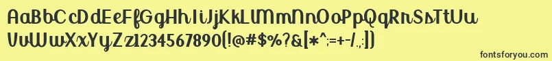 BmdUptownMarketUpright Font – Black Fonts on Yellow Background