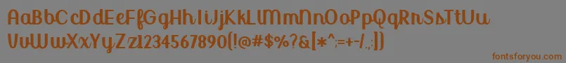 Fonte BmdUptownMarketUpright – fontes marrons em um fundo cinza