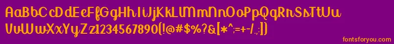 BmdUptownMarketUpright Font – Orange Fonts on Purple Background