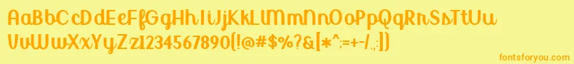 BmdUptownMarketUpright Font – Orange Fonts on Yellow Background