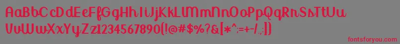 BmdUptownMarketUpright Font – Red Fonts on Gray Background