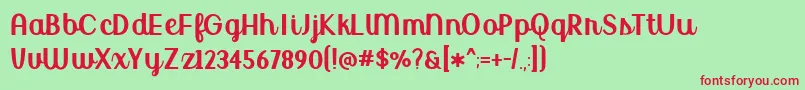 BmdUptownMarketUpright Font – Red Fonts on Green Background