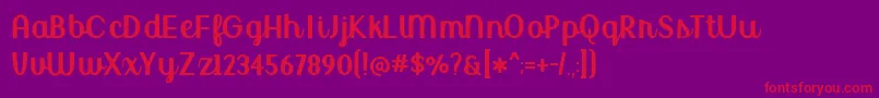 BmdUptownMarketUpright-fontti – punaiset fontit violetilla taustalla