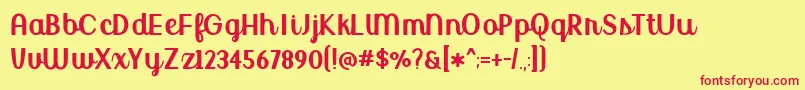 BmdUptownMarketUpright Font – Red Fonts on Yellow Background