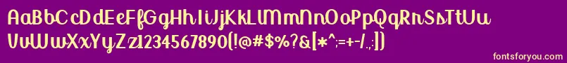 BmdUptownMarketUpright Font – Yellow Fonts on Purple Background