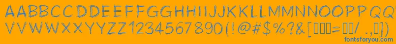 Pwscratchy Font – Blue Fonts on Orange Background