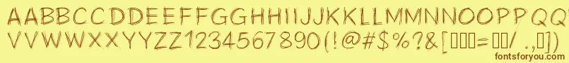 Pwscratchy Font – Brown Fonts on Yellow Background