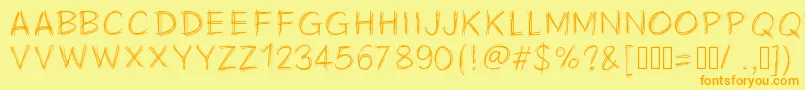 Pwscratchy Font – Orange Fonts on Yellow Background
