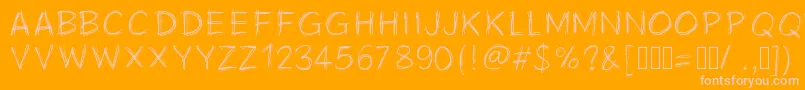 Pwscratchy Font – Pink Fonts on Orange Background