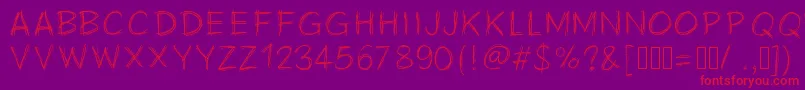 Pwscratchy Font – Red Fonts on Purple Background