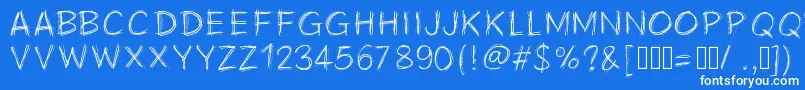 Pwscratchy Font – White Fonts on Blue Background