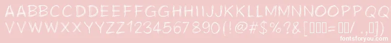 Pwscratchy Font – White Fonts on Pink Background