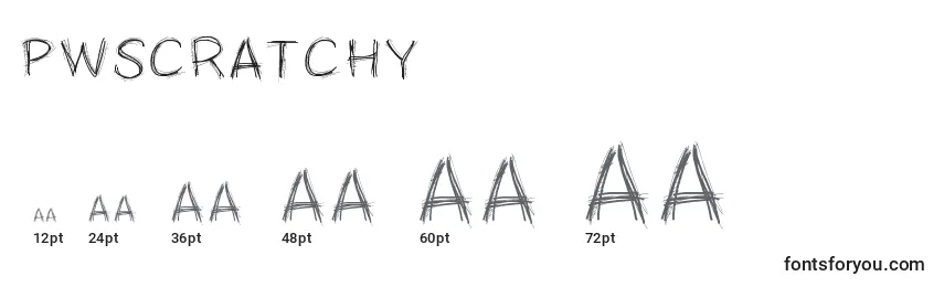 Pwscratchy Font Sizes
