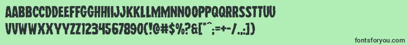 フォントWolfbrothersexpand – 緑の背景に黒い文字