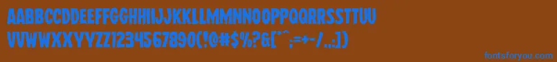 フォントWolfbrothersexpand – 茶色の背景に青い文字