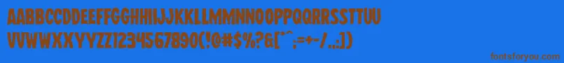 フォントWolfbrothersexpand – 茶色の文字が青い背景にあります。