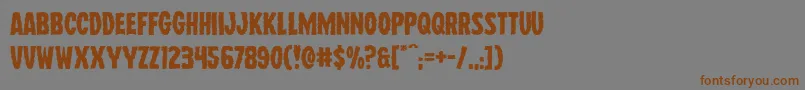 Wolfbrothersexpandフォントについての詳細 フォントWolfbrothersexpand – 茶色の文字が灰色の背景にあります。