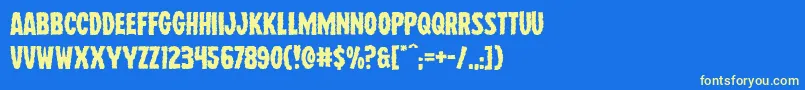 Wolfbrothersexpand Font – Yellow Fonts on Blue Background