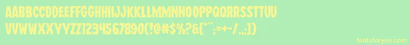 Wolfbrothersexpand Font – Yellow Fonts on Green Background