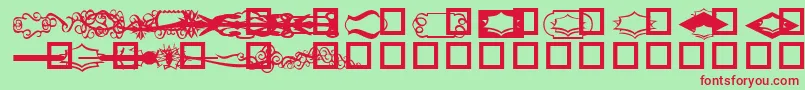 GcdesignDing3 Font – Red Fonts on Green Background