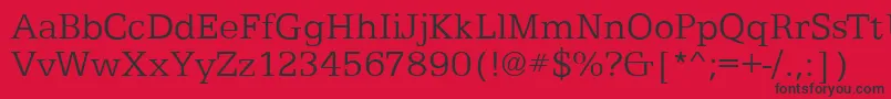 EgyptianTextLightRegular-fontti – mustat fontit punaisella taustalla
