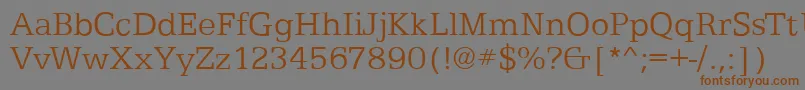 Czcionka EgyptianTextLightRegular – brązowe czcionki na szarym tle