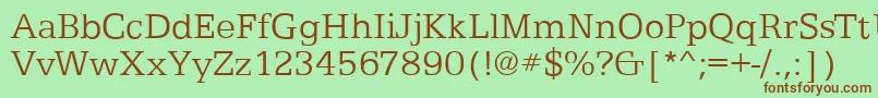 EgyptianTextLightRegular Font – Brown Fonts on Green Background