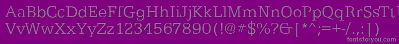 EgyptianTextLightRegular Font – Gray Fonts on Purple Background