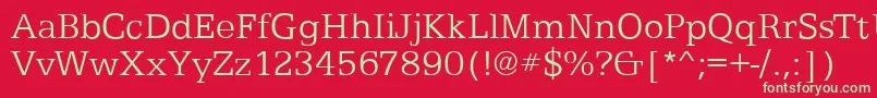 EgyptianTextLightRegular Font – Green Fonts on Red Background