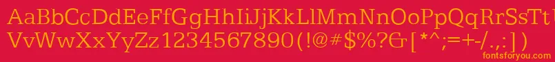 EgyptianTextLightRegular-Schriftart – Orangefarbene Schriften auf rotem Hintergrund