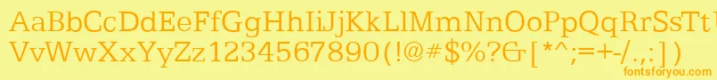 EgyptianTextLightRegular Font – Orange Fonts on Yellow Background