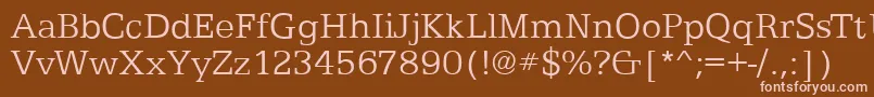 Czcionka EgyptianTextLightRegular – różowe czcionki na brązowym tle