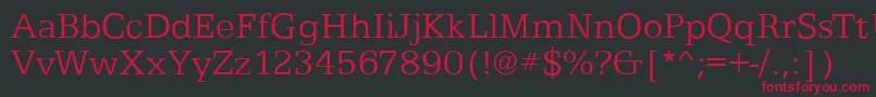 Czcionka EgyptianTextLightRegular – czerwone czcionki na czarnym tle