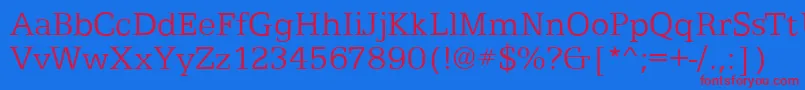 EgyptianTextLightRegular Font – Red Fonts on Blue Background