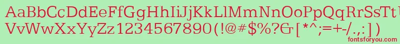 EgyptianTextLightRegular Font – Red Fonts on Green Background