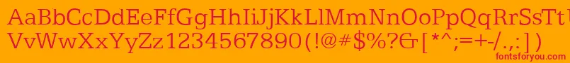 EgyptianTextLightRegular-Schriftart – Rote Schriften auf orangefarbenem Hintergrund